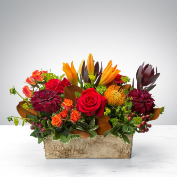 fashionable fall container arrangement