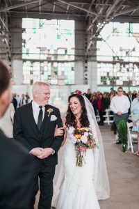 Father and Bride with Bouquet 