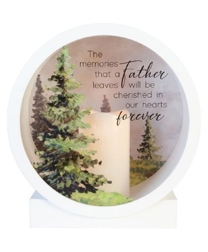 Father Sympathy Shadowbox Lantern W/Timer