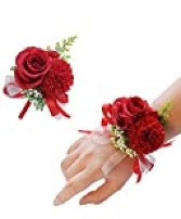 FAUX Corsage/ Boutenieere SET (RED) 