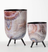 Faux Marble Footed Pots 