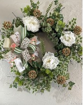 Faux Peony Wreath 