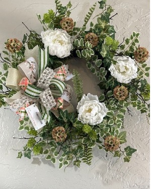 Faux Peony Wreath 