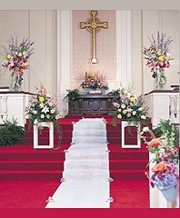 Altar/Podium/Pews/Aisle Wedding Ceremony Flowers