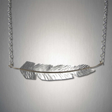 Feather Necklace  Sterling Silver and 14kt Gold in San Rafael, CA | BURNS FLORIST