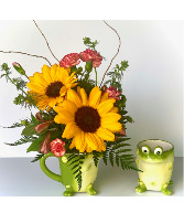 Feelin Froggy Mug Arrangement Powell Florist Exclusive 