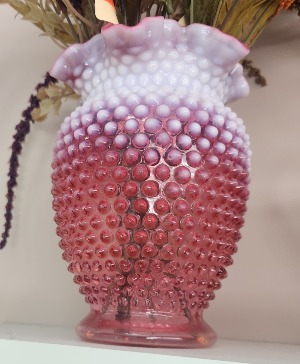 Fenton Cranberry Hobnail Vase Gift