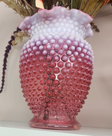 Fenton Cranberry Hobnail Vase Gift