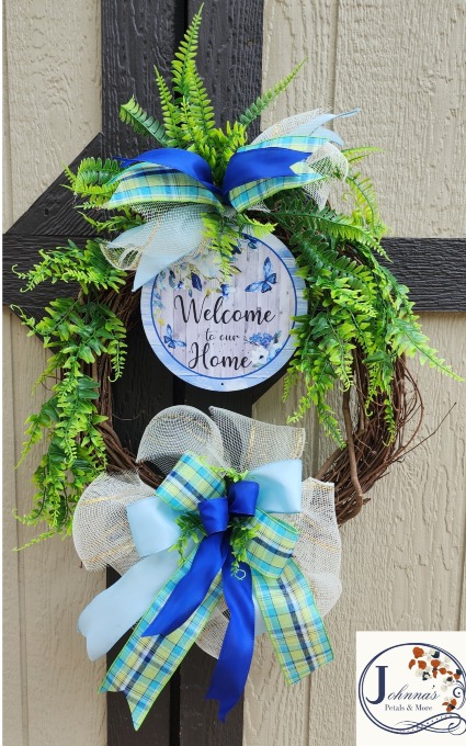 Fern Butterfly  Grapevine Wreath