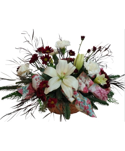Festive Cranberry Basket Arrangement