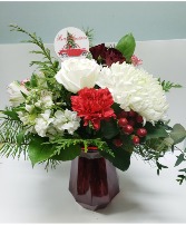 Festive Cranberry Seasonal Vase Arrangement