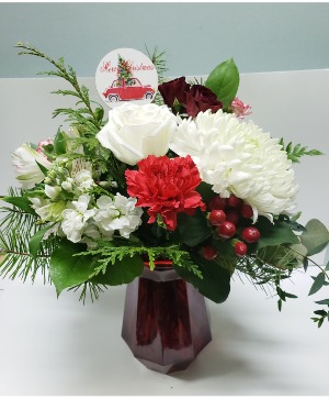 Festive Cranberry Seasonal Vase Arrangement