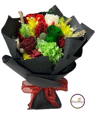Festive Enchantment Preserved Flower Bouquet in Miami, FL | FLOWERTOPIA Festive Enchantment Preserved Flower Bouquet in Miami, FL | FLOWERTOPIA