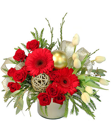Festive Evergreen Flower Bouquet in Austintown, OH | CRYSTAL VASE FLORIST & GIFTS