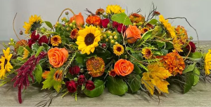 Festive Fall Centerpiece Flower Arrangement
