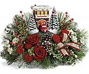 Festive Fire Station centerpiece in Claremont, NH | FLORAL DESIGNS BY LINDA PERRON Festive Fire Station centerpiece in Claremont, NH | FLORAL DESIGNS BY LINDA PERRON