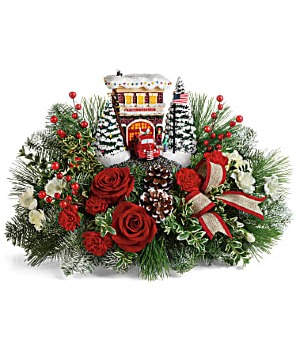 FESTIVE FIRE STATION CHRISTMAS ARRANGEMENT