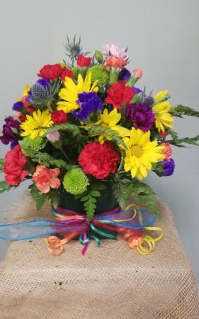 Festive Floral Cube Arrangement