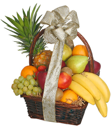 Festive Fruit Basket Gift Basket in Gig Harbor, WA | GIG HARBOR FLORIST TM- FLOWERS BY THE BAY LLC
