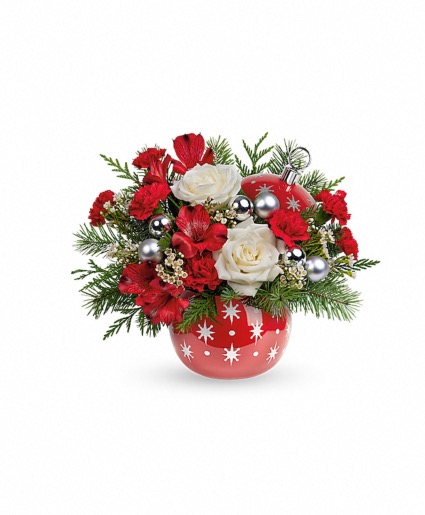 Festive ornament  Keepsake ceramic ornament with lid 