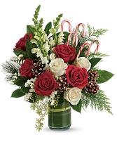 Festive Pines Bouquet Vase Arrangement