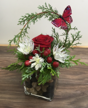 CA25 Festive rose  Christmas arrangement 