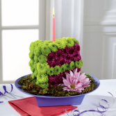 Festive Wishes Floral Cake Slice Birthday Flowers