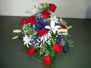 FG Patriot Foot spray Casket Spray in Barnesville, OH | THE FLOWER GARDENS FG Patriot Foot spray Casket Spray in Barnesville, OH | THE FLOWER GARDENS