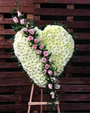 FH 1-BEST SELLER 23" SOLID HEART W/PINK ROSES