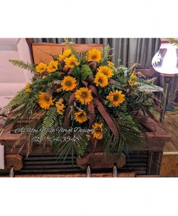 Field of Sunflowers  Casket  in Ashland City, TN | As You Wish Floral Designs by Kimberly McCord