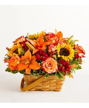 Fields of Europe for Fall Basket assorted flowers