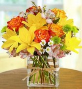 European Fields in square vase Hand Picked from the Garden Look