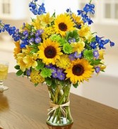Sunflower Surprise Fresh Vibrant Vase Arrangement 