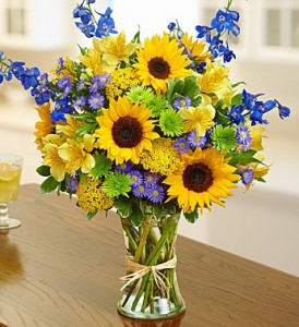 Sunflower Surprise Fresh Vibrant Vase Arrangement