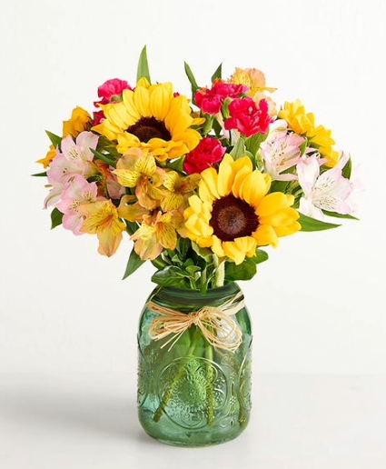 Fields Of Gold Mason Jar Bouquet