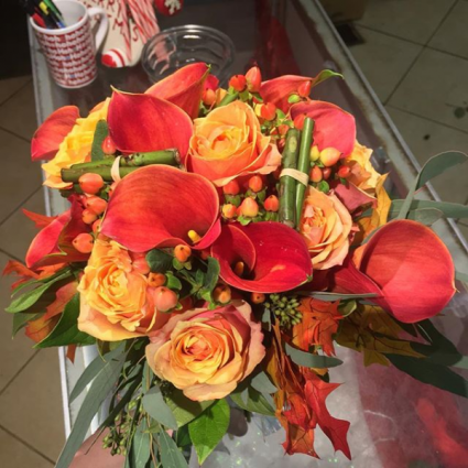 fiery hue  wedding bouquet