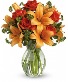 Fiery Lily & Rose Arrangement