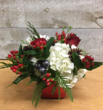 Festive Red and White Arrangement Coffee Table style arrangement