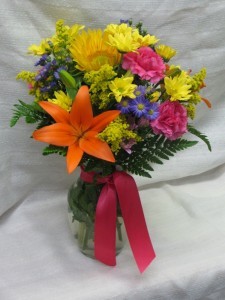 Fiesta Bouquet vase arrangement in Kitchener, ON | CAMERONS FLOWER SHOP