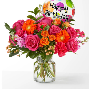 Fiesta Bouquet with Birthday Balloon 