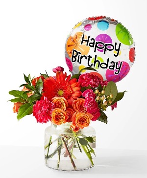 Fiesta Bouquet with HBD Topper  birthday 