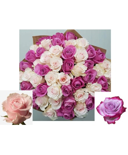 Pink & Purple Wrapped Roses!   Roses, Wrapped