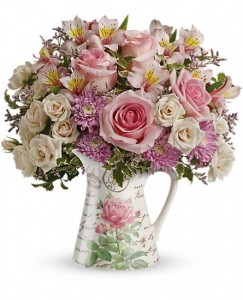 Fill My Heart Bouquet Mothers Day keep sake Pitcher