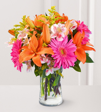 fill your life with colourfull bouquet vase arrangement