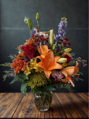 Fireside Bouquet Vase Arrangement