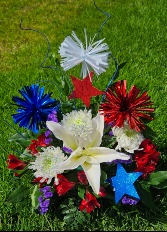 Firework Show Grave Site Flowers 