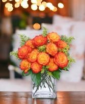 Firey Love Roses 1 dz Orange roses