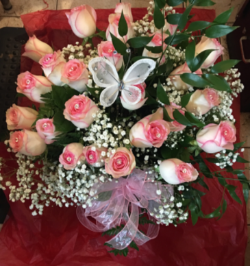 Fit for a queen  2 dozen of Our finest long stem pink roses dressed up for you queen in Ozone Park, NY | Heavenly Florist