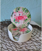 Flamingo Coaster Set 