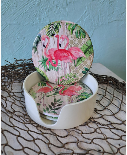 Flamingo Coaster Set 